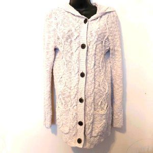LUCKY BRAND | Women's Knit Sweater Hooded Cardigan Cream Size Small